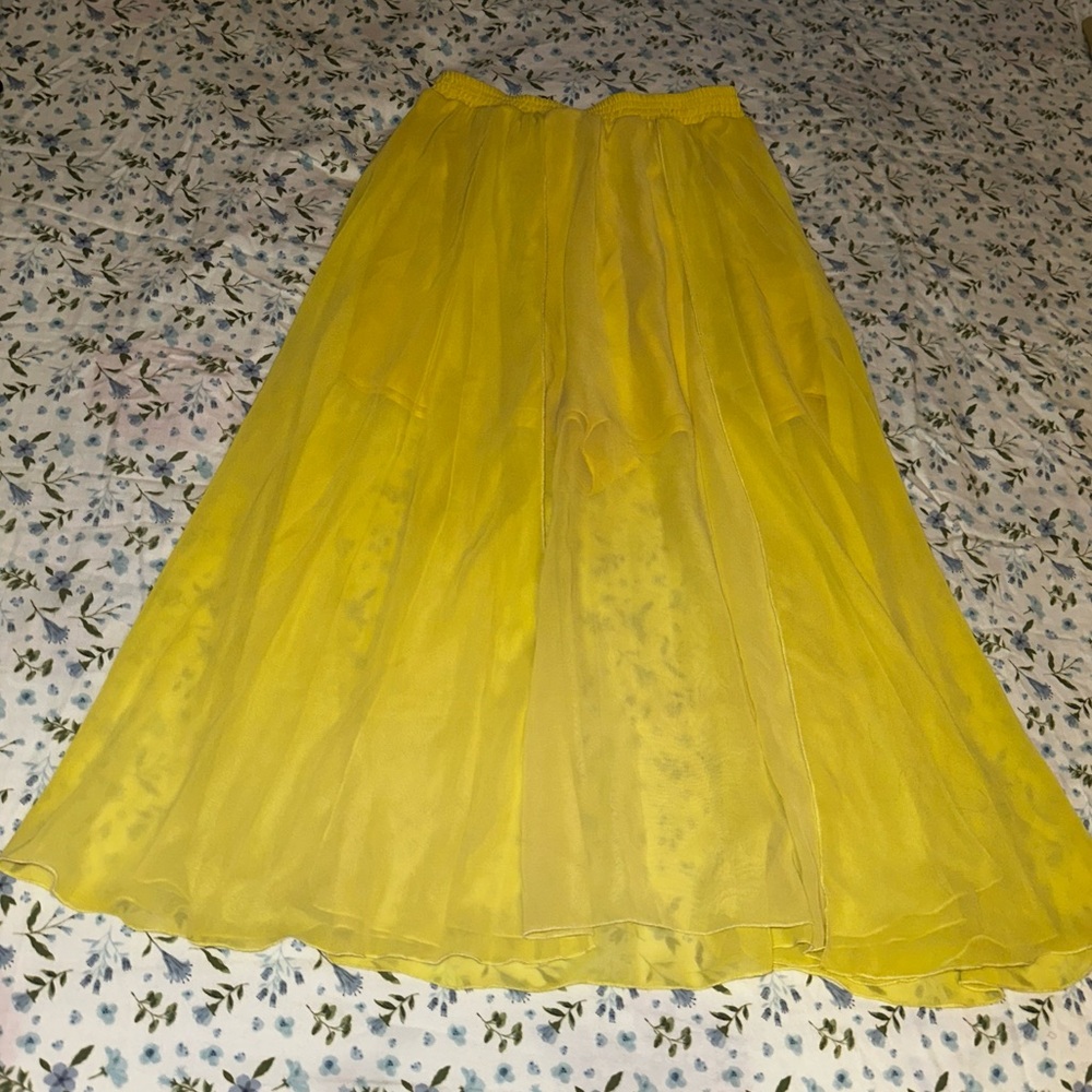 Zara Women Yellow Skirt With Short Underneath Size XS - Picture 2 of 13